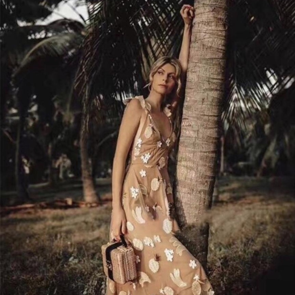 NWOT For Love & Lemons FruitpunchSequin Midi Dress